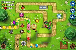 Bloons Tower Defence 5 gameplay voorbeeld