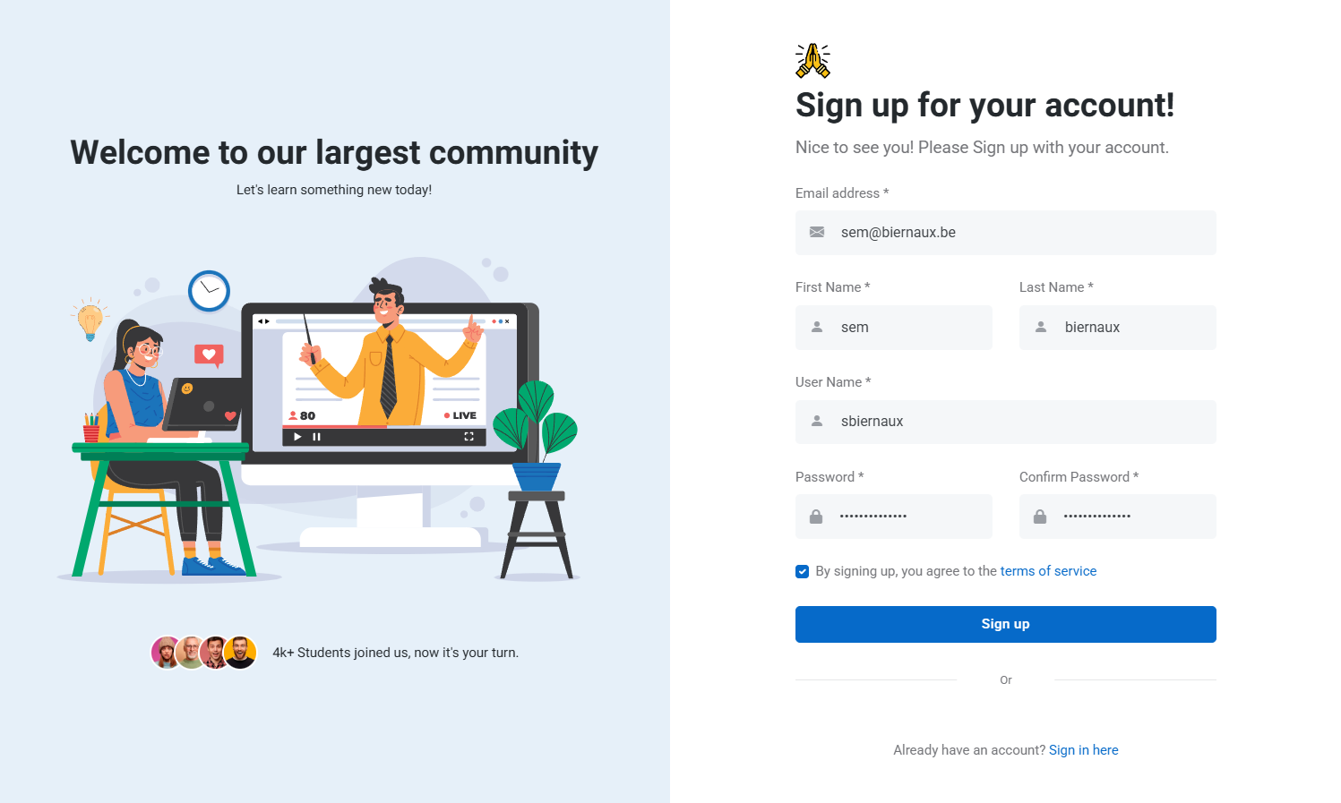 signup